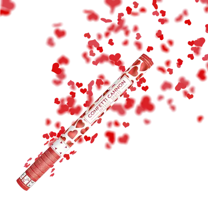 Konfetti-kanoner 60cm rødt hjerte