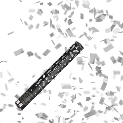 Konfetti-kanoner 40 cm sølv