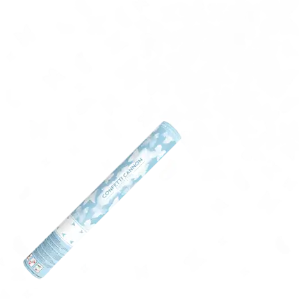 Confetti-rør 40 cm sommerfugl hvid