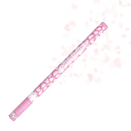 Konfetti-kanoner 80 CM hvide hjerter