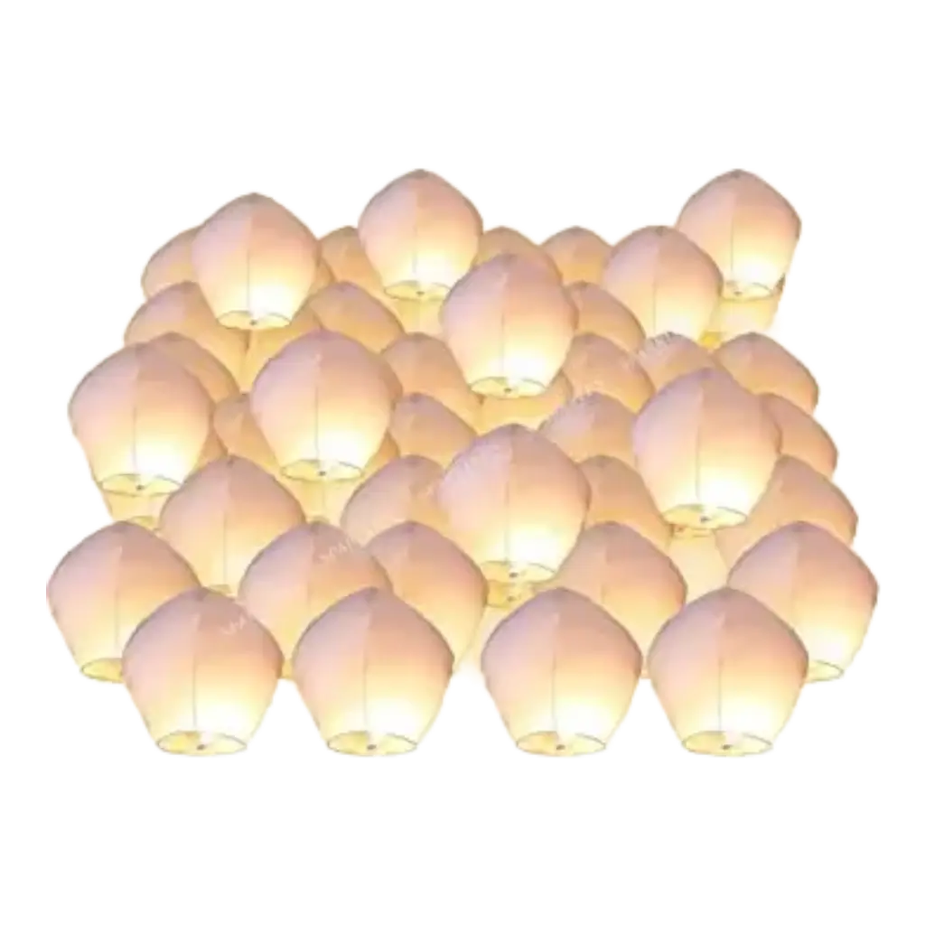 Hvid flyvende lanterne (Flere af 10)