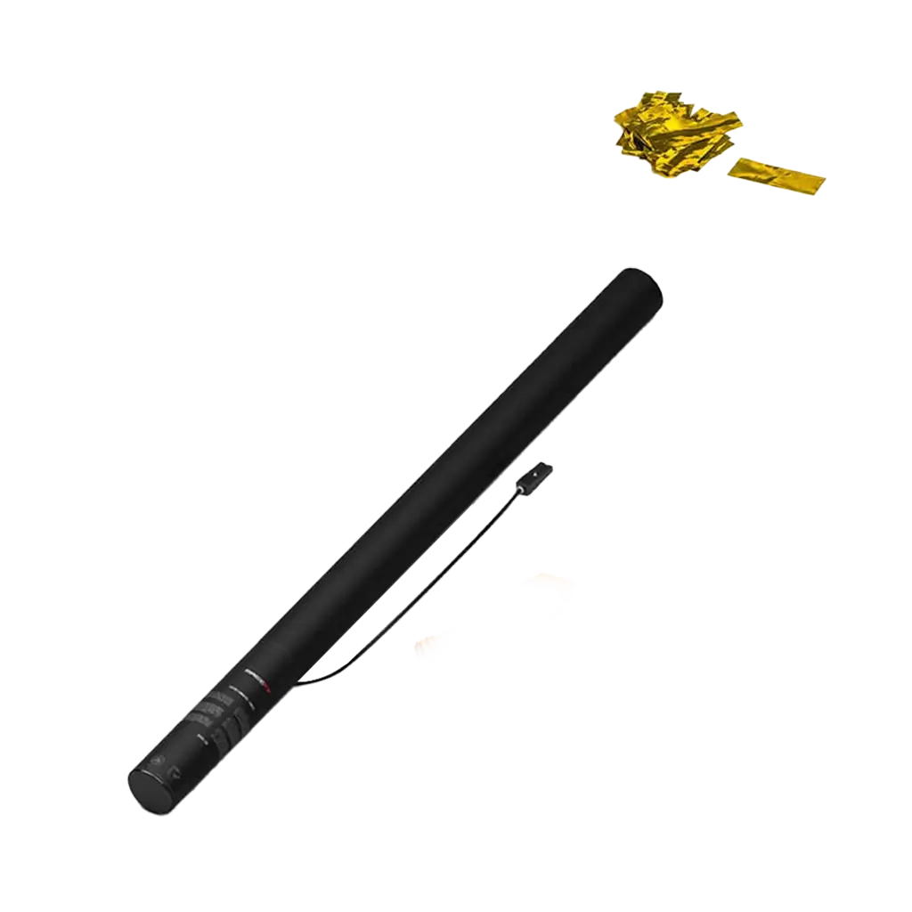 Elektrisk konfetti pistol guld / Guld 80 cm