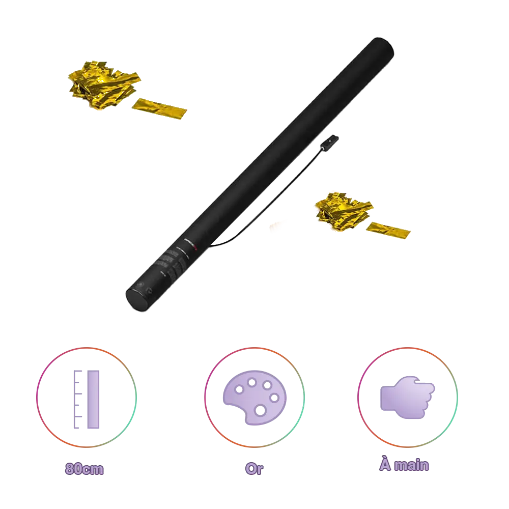 Elektrisk konfetti pistol guld / Guld 80 cm