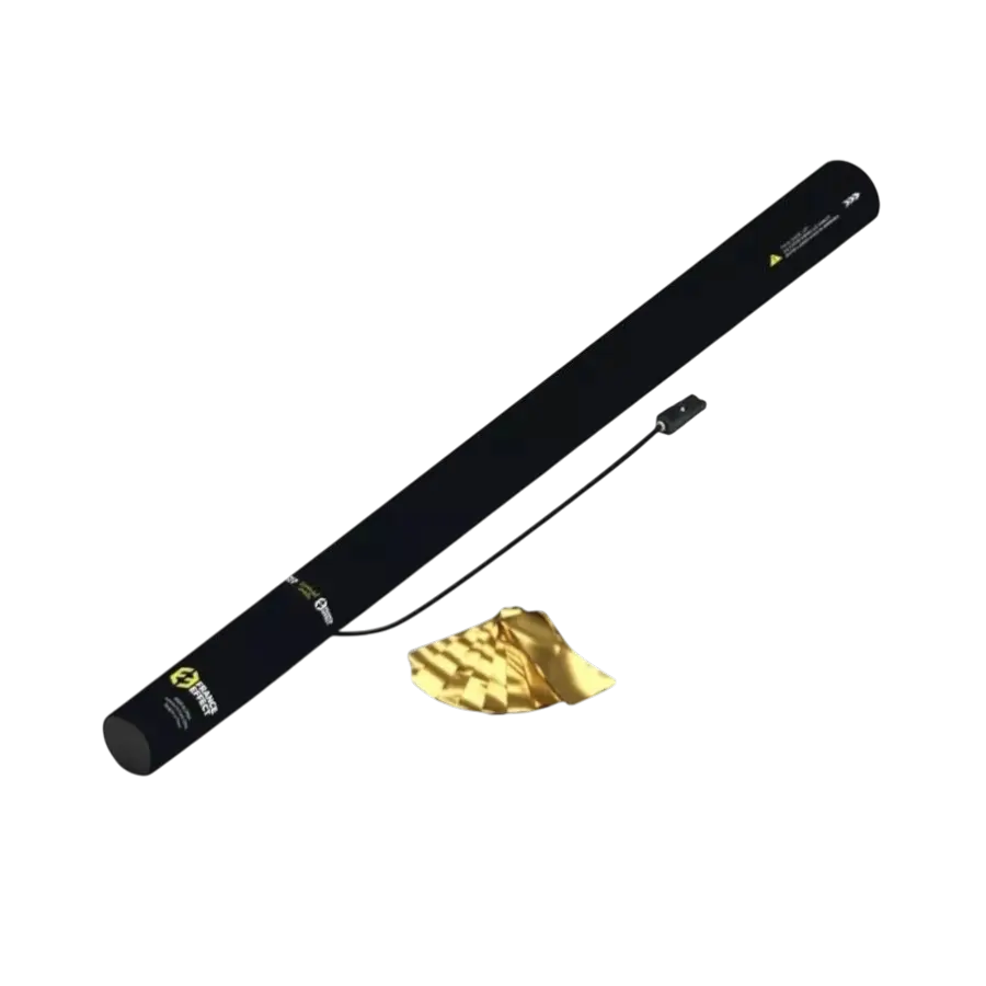 Elektrisk konfettikanon 80 cm - Metallisk guld