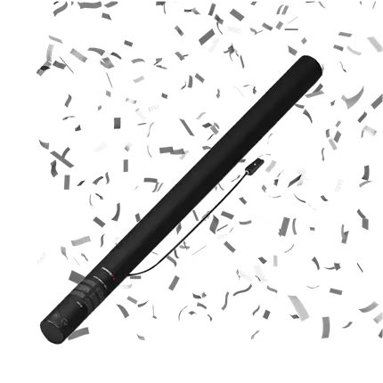 Elektrisk konfettipistol Sølv / Sølv 80 cm