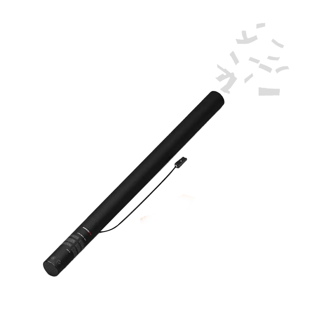 Hvid elektrisk konfetti-pistol 80 cm