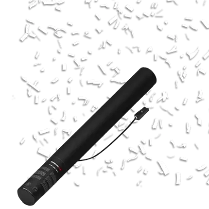 Hvid elektrisk konfettipistol 50 cm