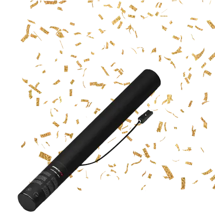 Elektrisk konfettipistol Guld / Guld 50 cm