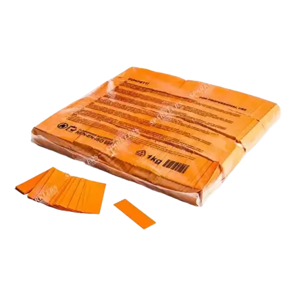 1 kg orange konfetti i en pose på 1 kg