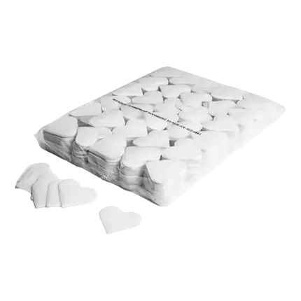 1KG hvid hjertekonfetti i en pose