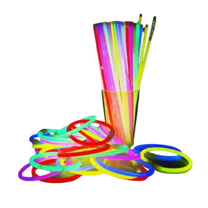 Flerfarvede fluorescerende armbånd (sæt med 100 stk.)