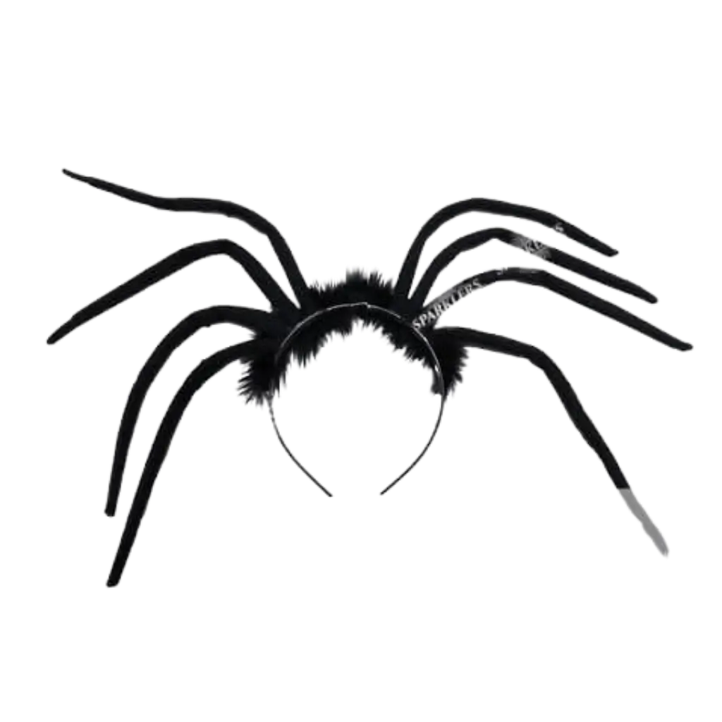 Sort edderkoppe pandebånd med pels