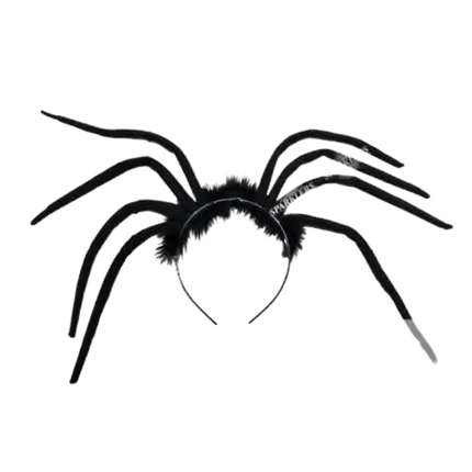 Sort edderkoppe pandebånd med pels