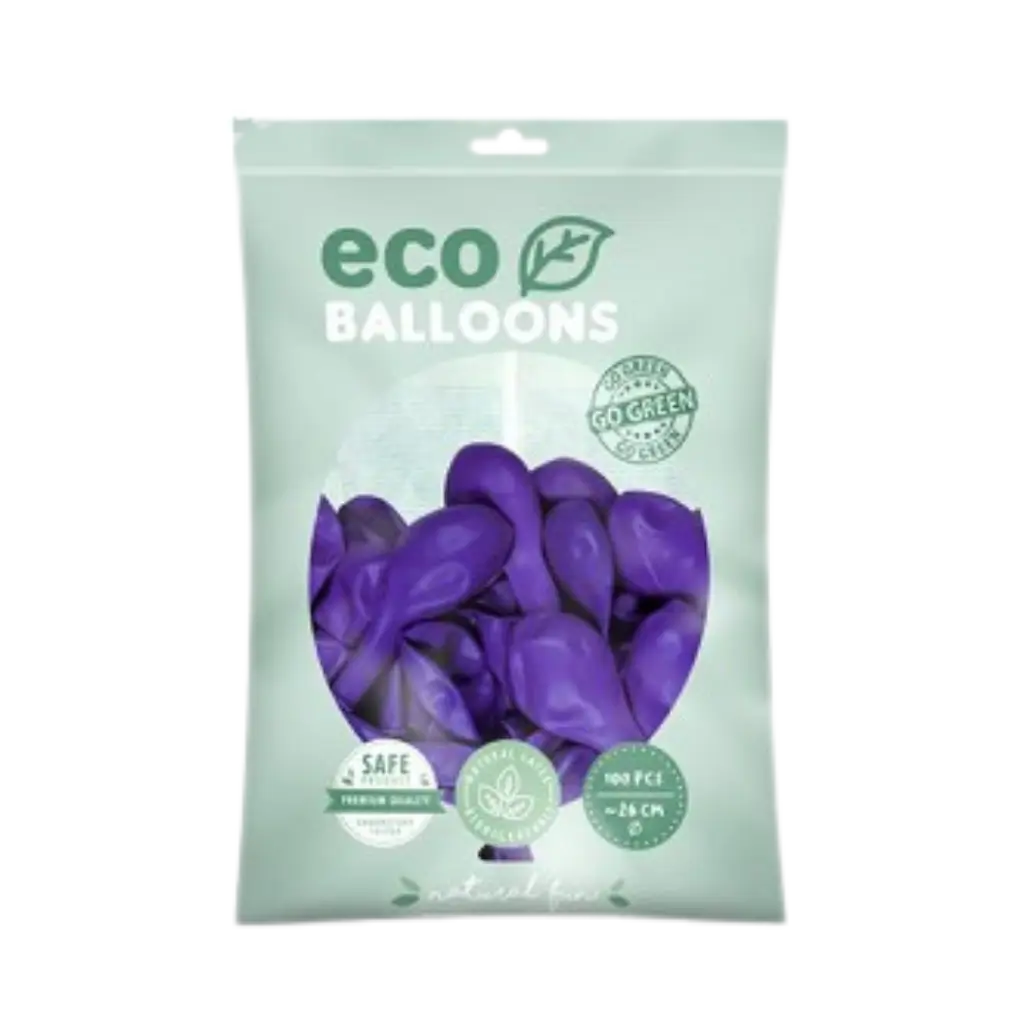Pakke med 100 lilla bionedbrydelige balloner