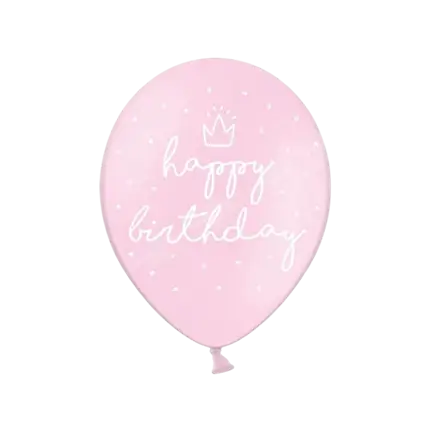 HAPPY BIRTHDAY Balloner Roser (sæt med 6)