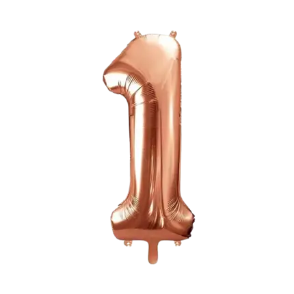 Fødselsdag Ballon nummer 1 Rose Gold 86cm