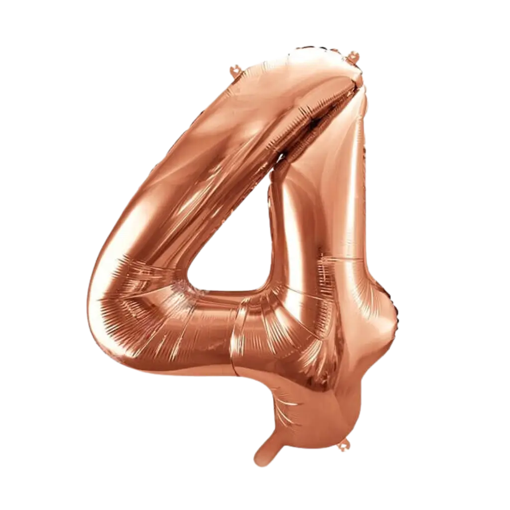 Fødselsdag ballon nummer 4 Rose guld 86cm