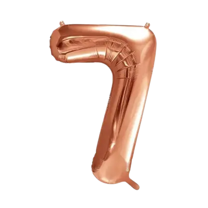 Fødselsdag ballon nummer 7 Rose Gold 86cm