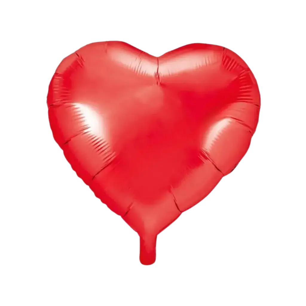 Rød metallic hjerte ballon 61cm