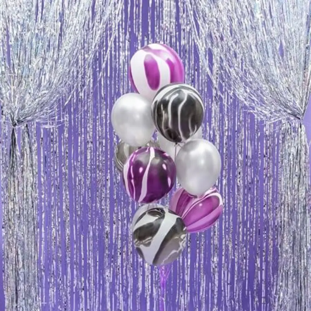 Pakke med 100 sølvfarvede metalballoner