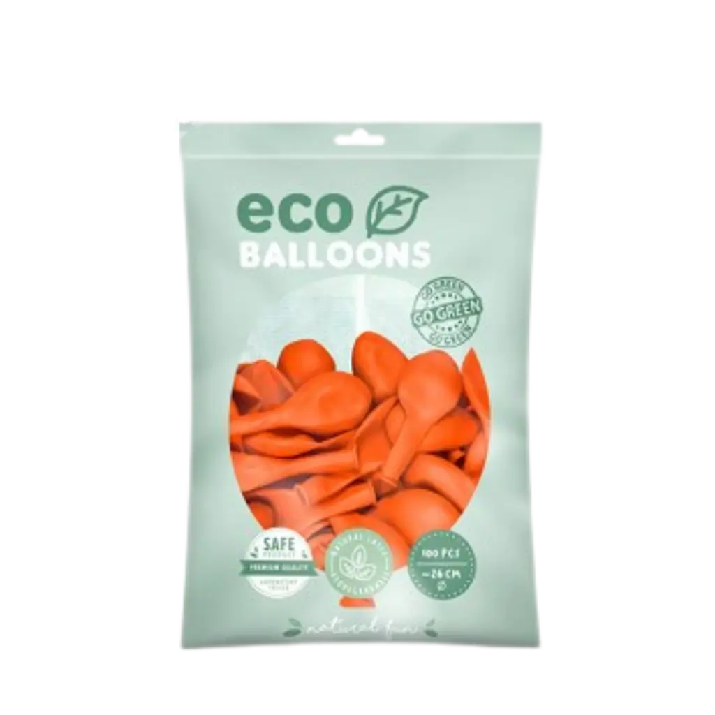 Pakke med 100 orange bionedbrydelige balloner i orange