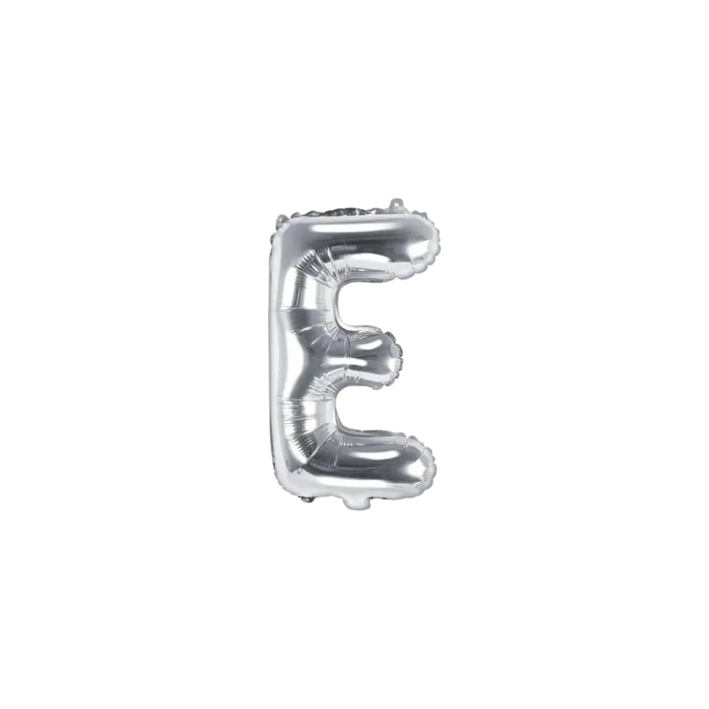 Ballon bogstav E sølv - 35 cm