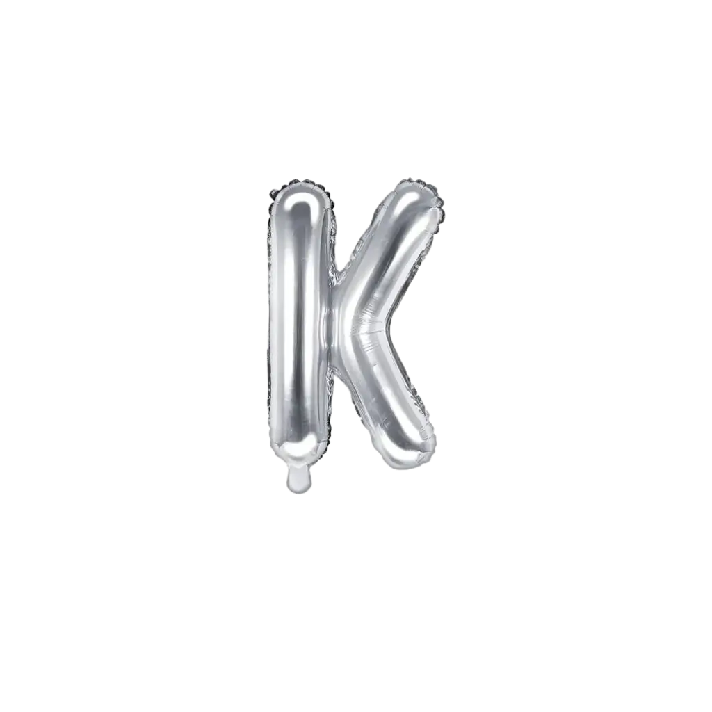 Ballon bogstav K sølv - 35 cm