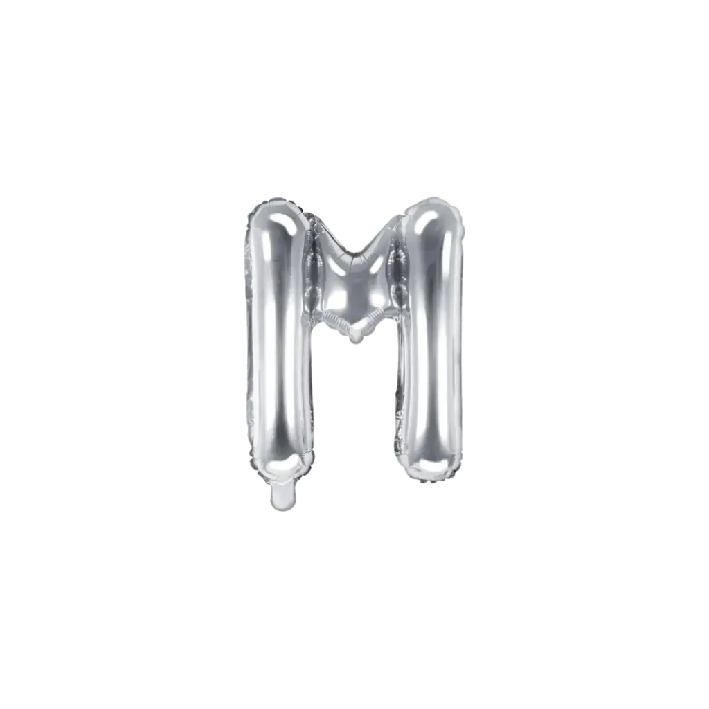 Ballon bogstav M sølv - 35 cm