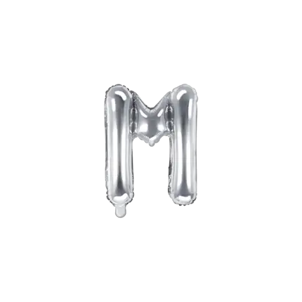 Ballon bogstav M sølv - 35 cm