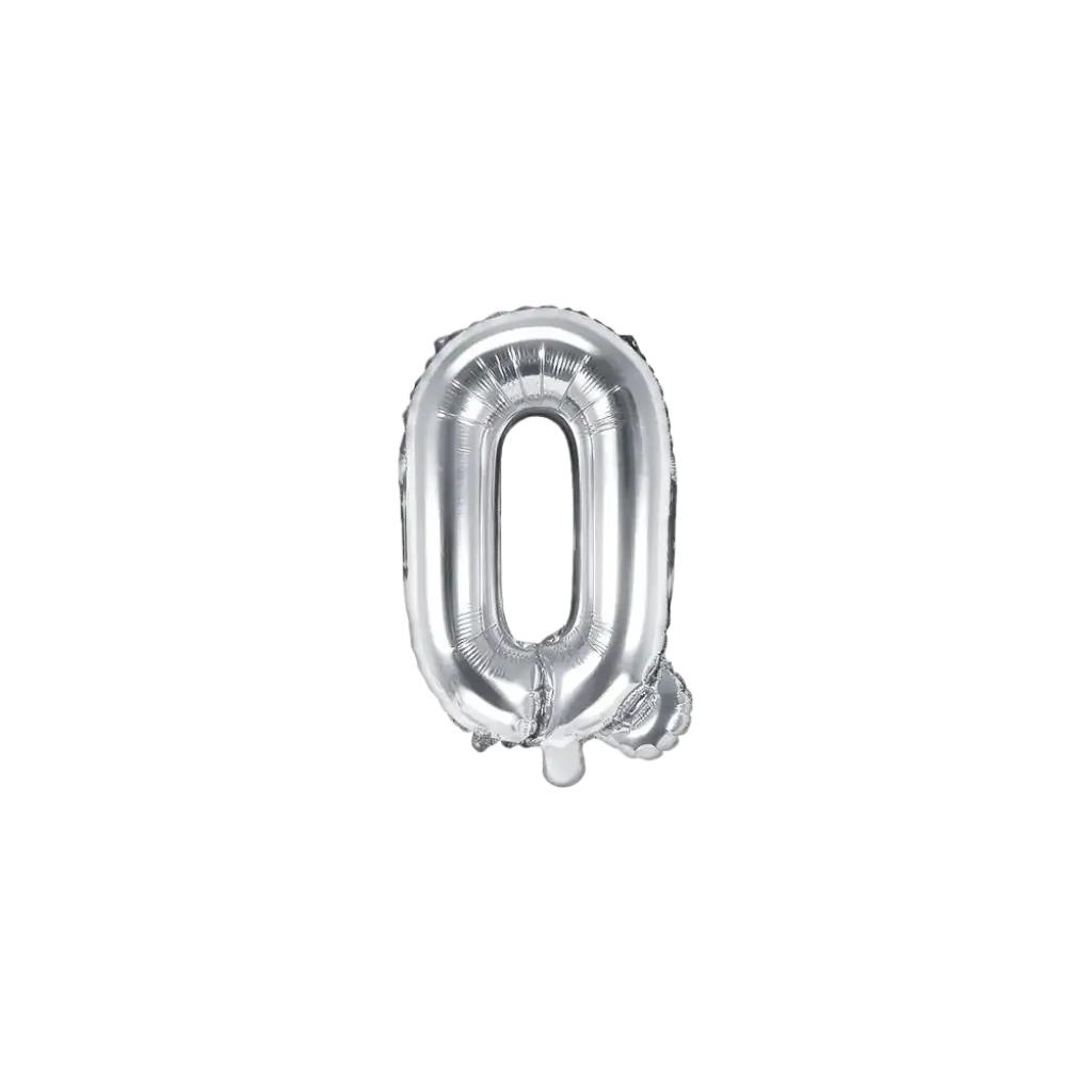 Ballon bogstav Q sølv - 35 cm