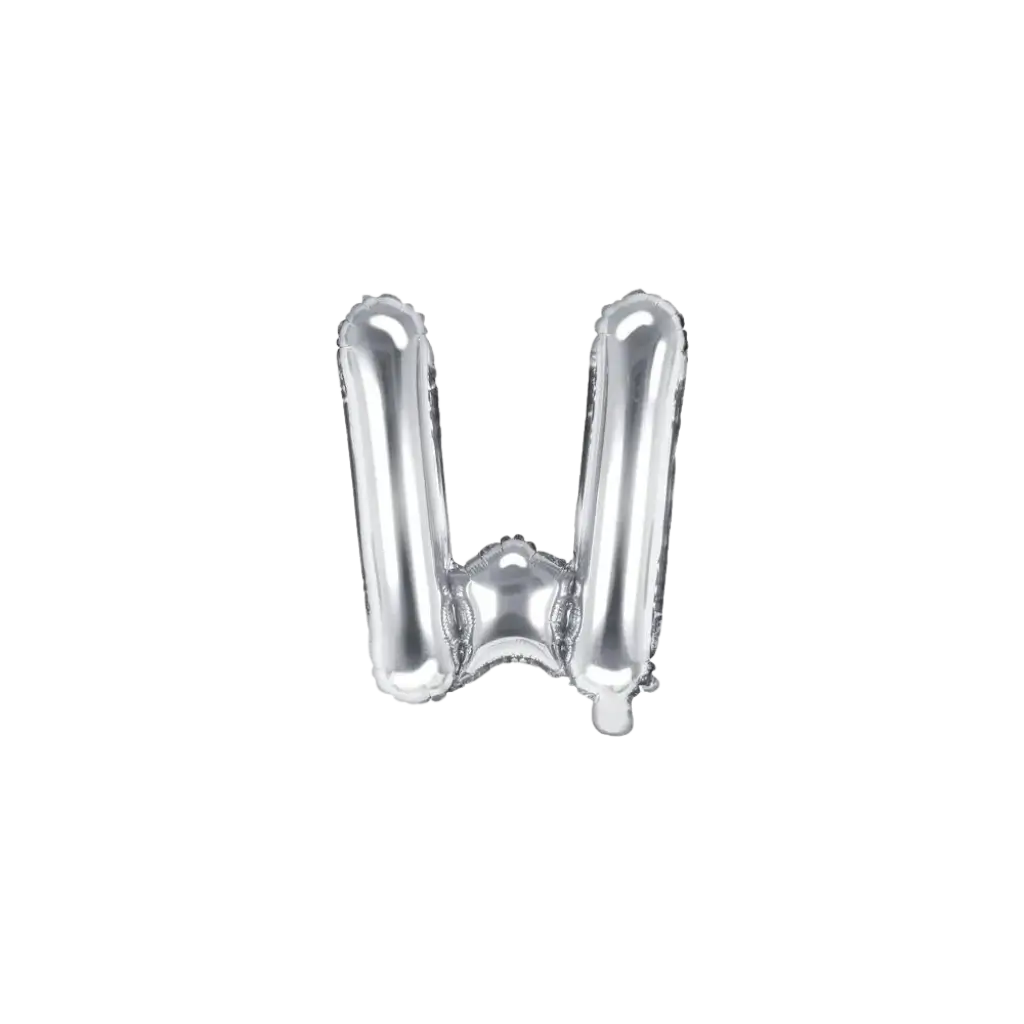 Ballon bogstav W sølv - 35 cm