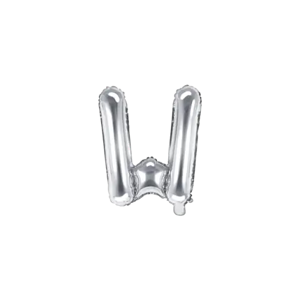 Ballon bogstav W sølv - 35 cm