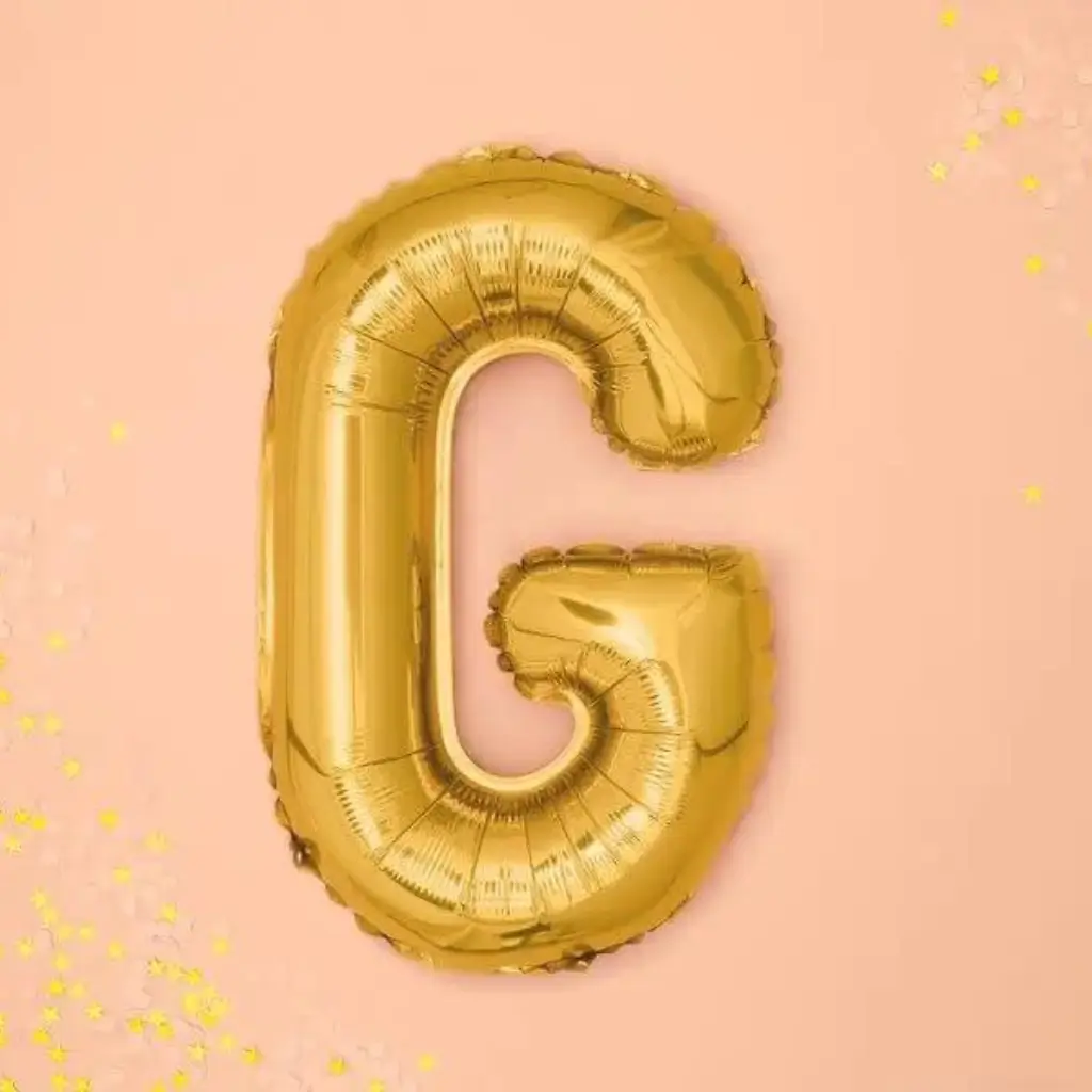 Ballon bogstav G guld - 35 cm