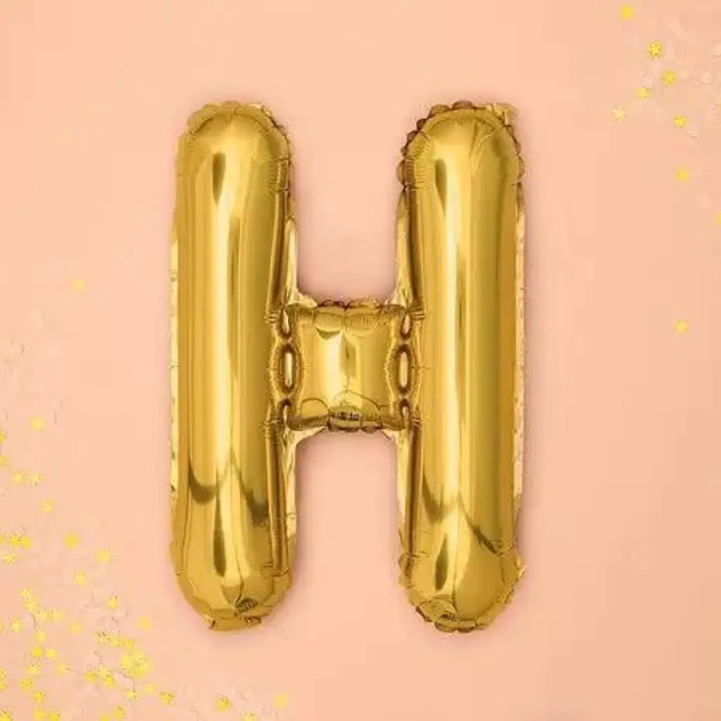 Ballon bogstav H guld - 35 cm