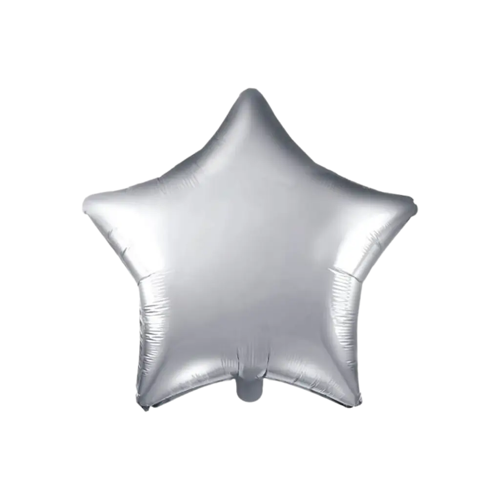 Ballon metal stjerne sølv 48cm