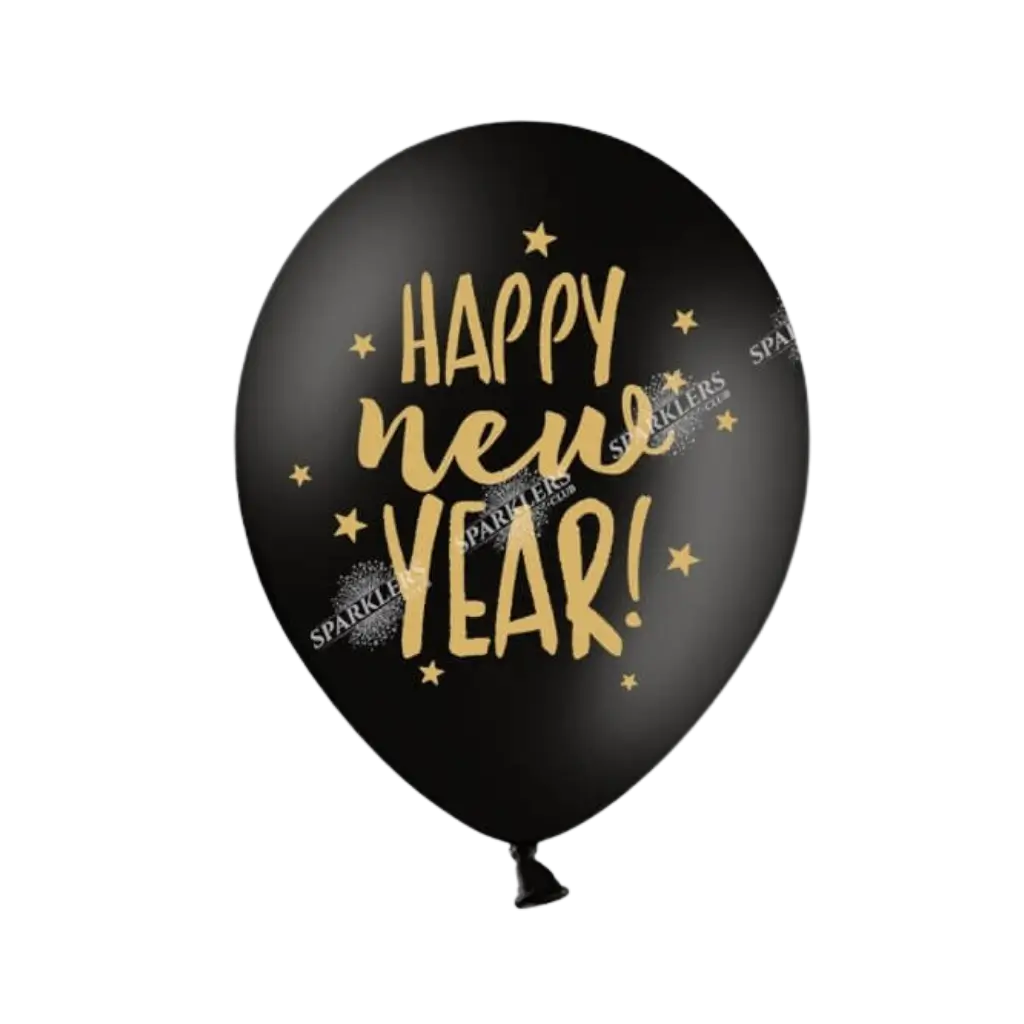 Pakke med 50 sorte lykkebringende nytår-balloner
