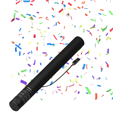 Flerfarvet elektrisk konfettipistol 50 cm