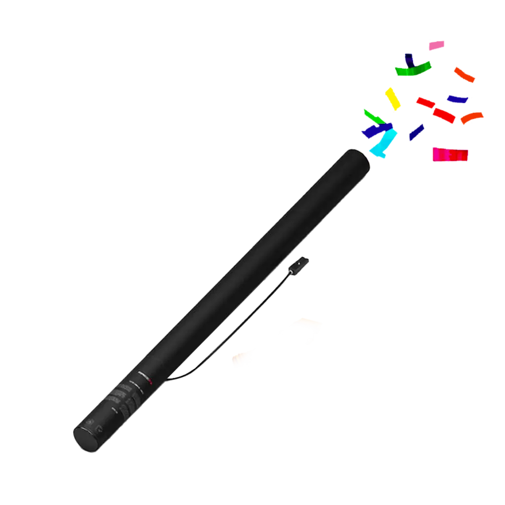 Flerfarvet elektrisk konfetti-pistol 80 cm