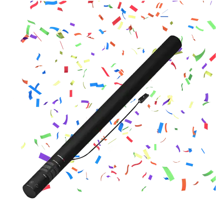 Flerfarvet elektrisk konfetti-pistol 80 cm