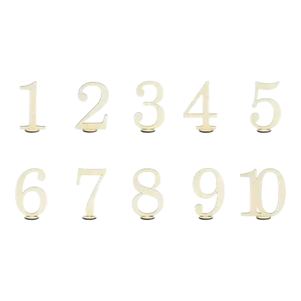 Bordnumre i træ fra 1 til 10