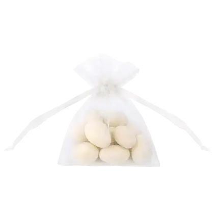 Sæt med 20 hvide organza-poser