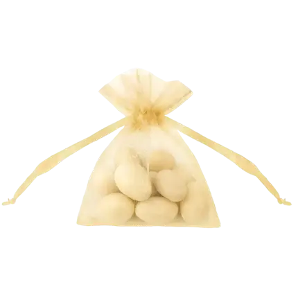 Sæt med 20 gyldne organza-poser i guld