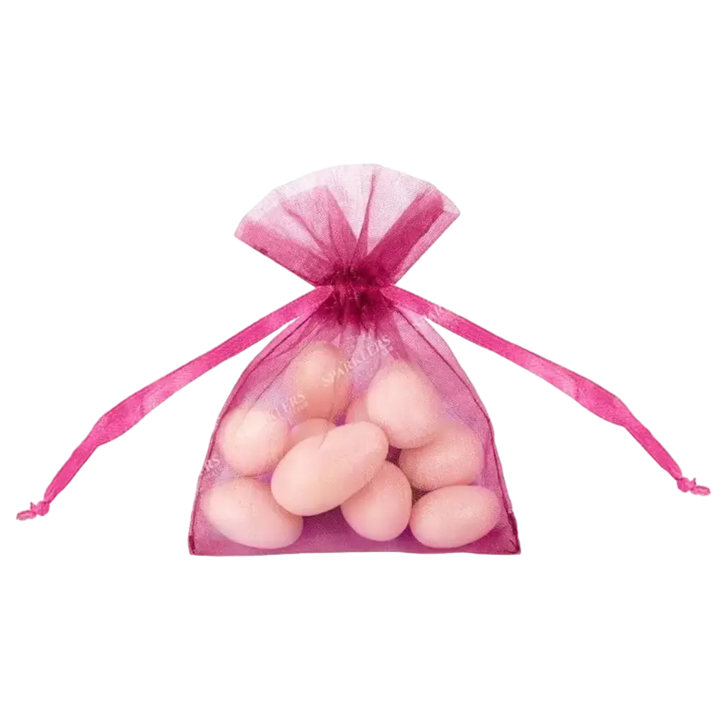 Pakke med 20 lyserøde organza-poser