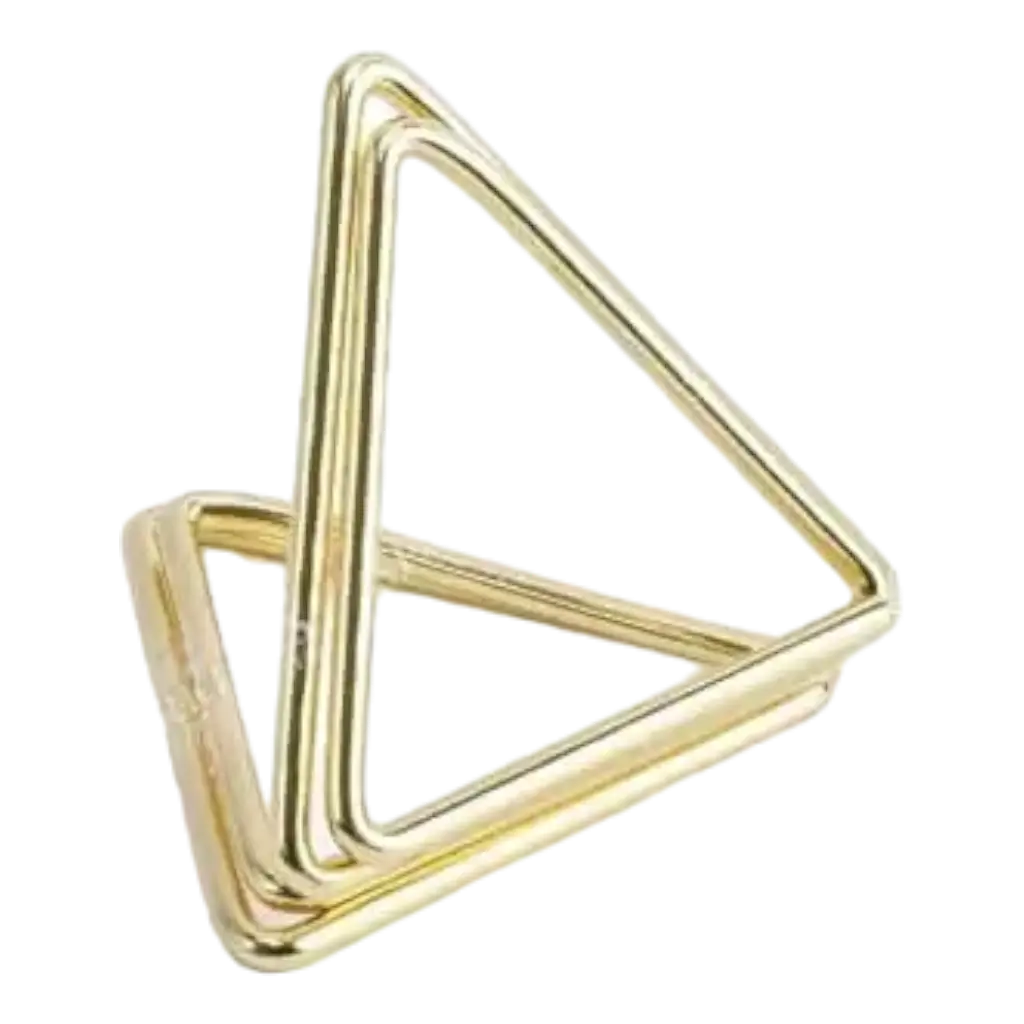 Guld trekantet bordkortholder x10