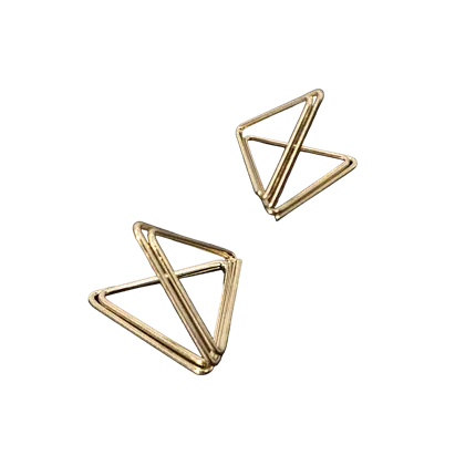 Guld trekantet bordkortholder x10