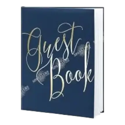 Bryllup gæstebog navy blå
