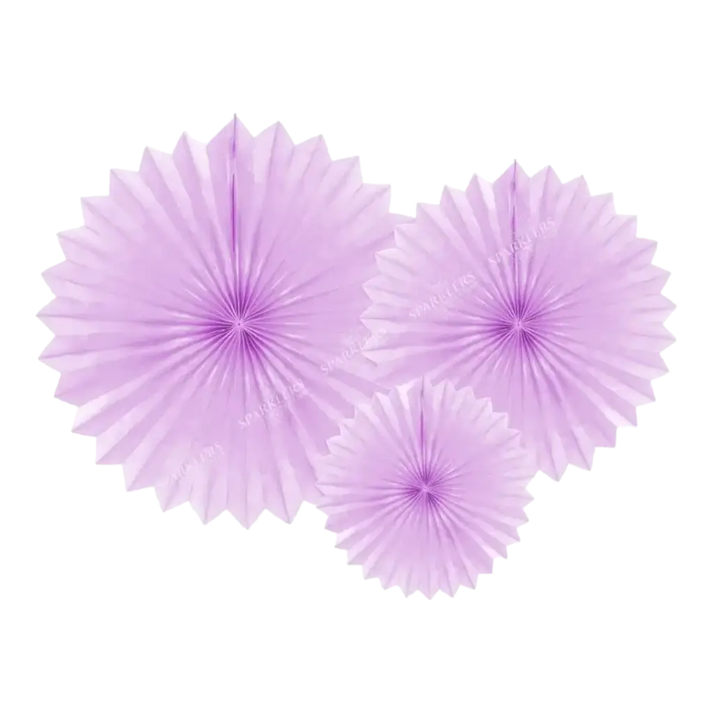 Dekorative rosetter, lavendel, 20-40 cm (3 stk.)