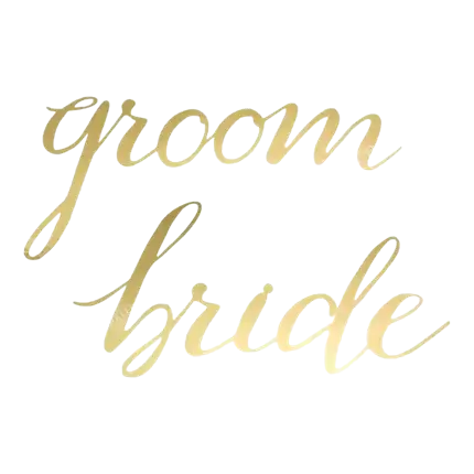 Bryllupsstol Brud Brudgom, Guld