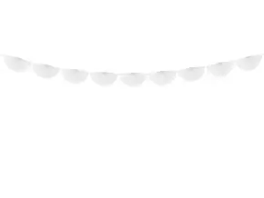 Hvid roset stof guirlande 3 meter