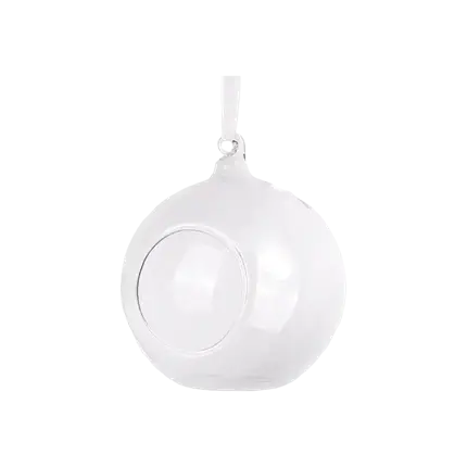 Glaskugle med bånd ø10cm (sæt af 4)